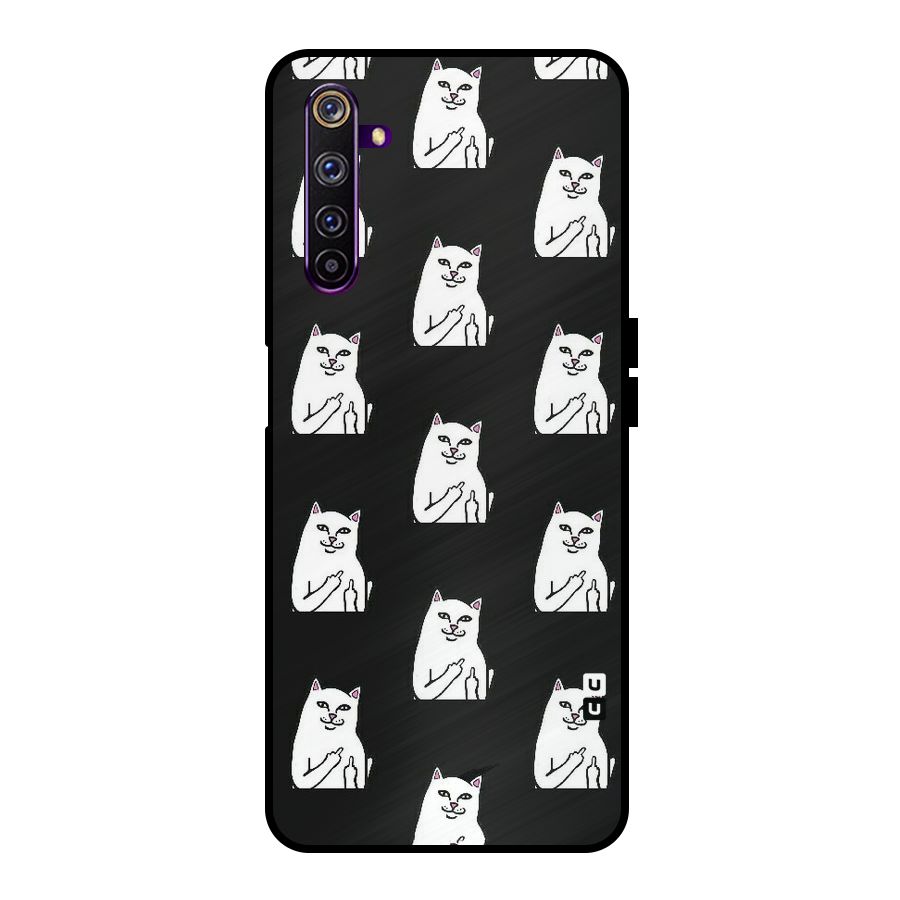Chill Cat Pattern Metal Back Case for Realme 6 Pro