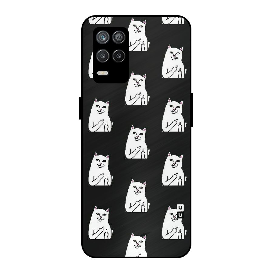 Chill Cat Pattern Metal Back Case for Realme 8 5G