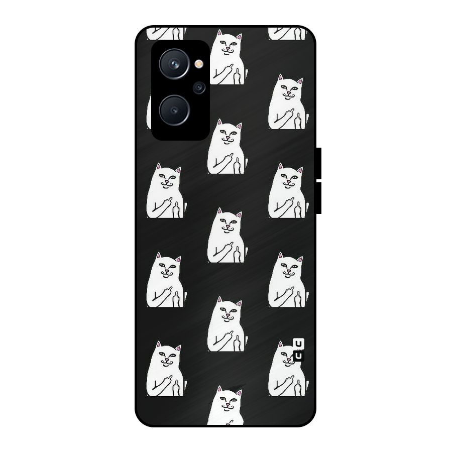 Chill Cat Pattern Metal Back Case for Realme 9i 5G