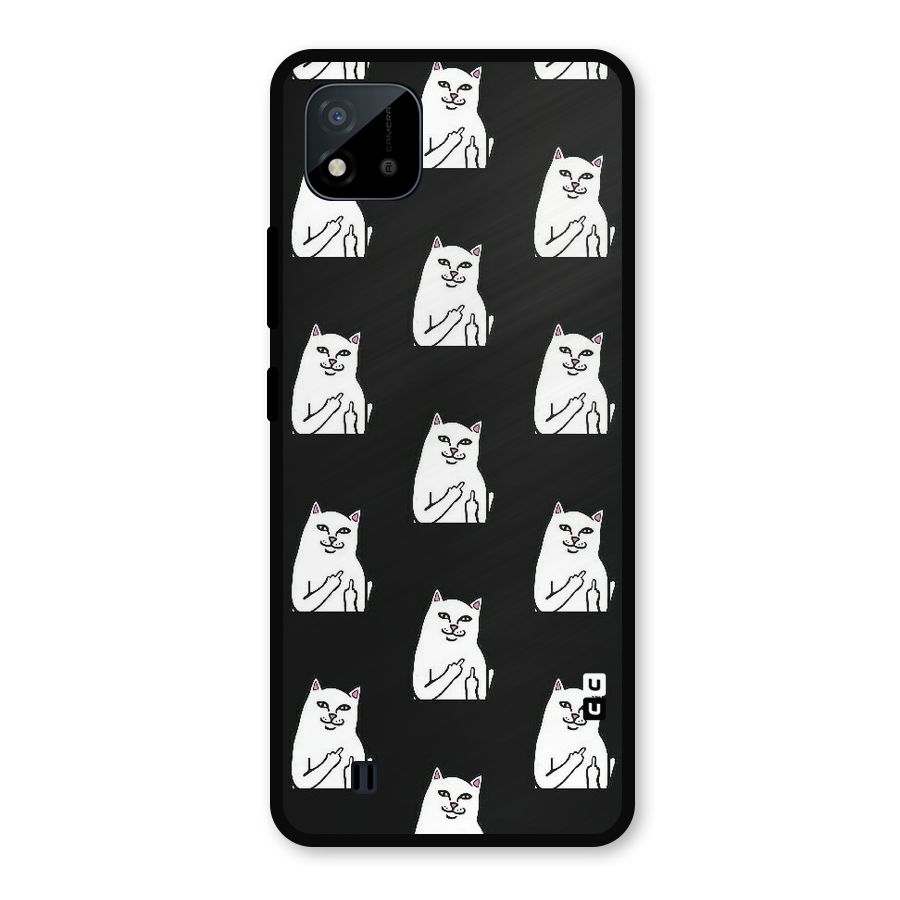 Chill Cat Pattern Metal Back Case for Realme C11 2021