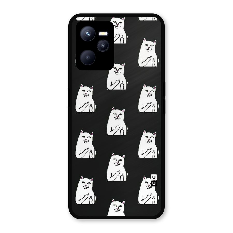 Chill Cat Pattern Metal Back Case for Realme C35