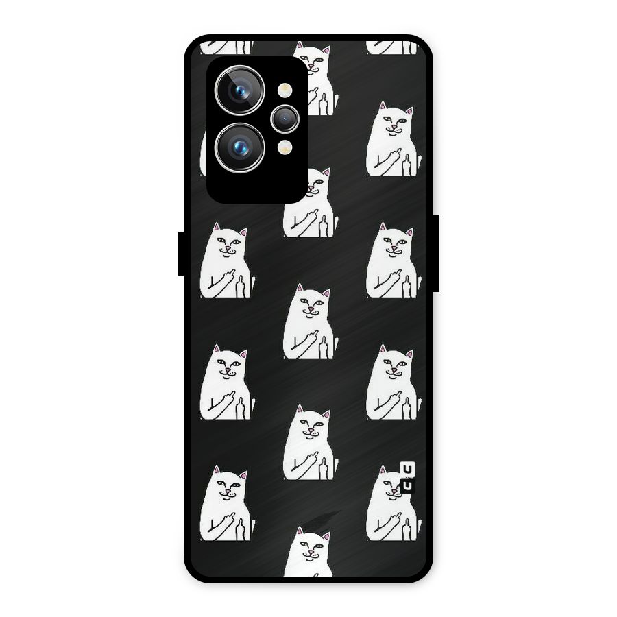 Chill Cat Pattern Metal Back Case for Realme GT2 Pro