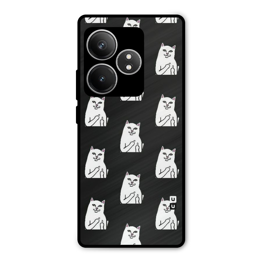 Chill Cat Pattern Metal Back Case for Realme GT 6T