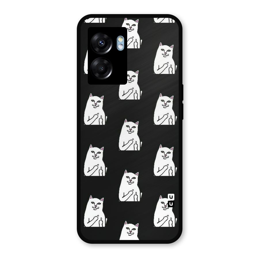 Chill Cat Pattern Metal Back Case for Realme Narzo 50 5G