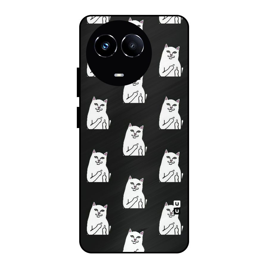 Chill Cat Pattern Metal Back Case for Realme Narzo 60X