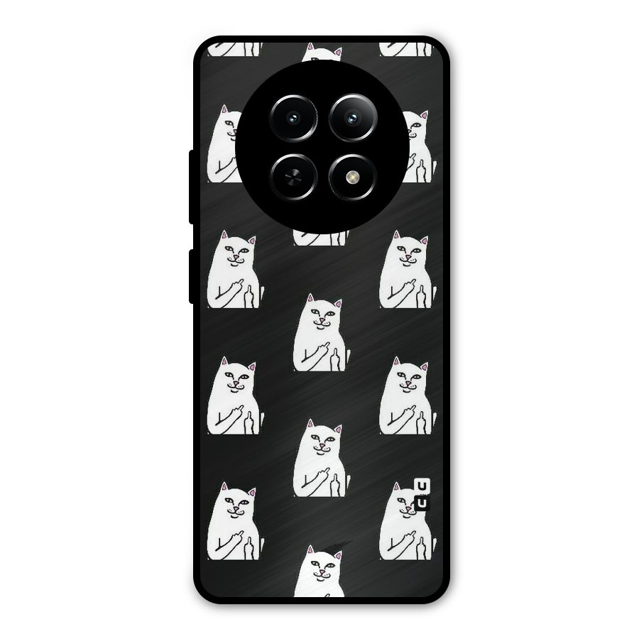 Chill Cat Pattern Metal Back Case for Realme Narzo 70x 5G