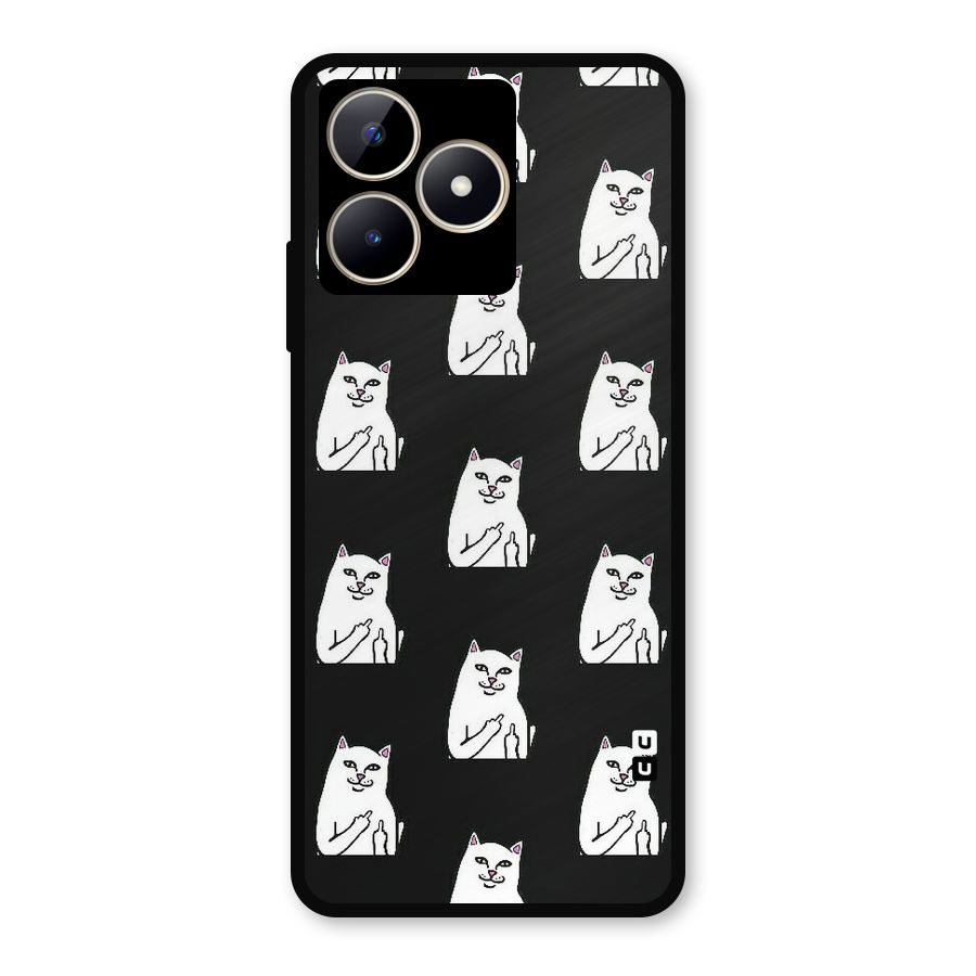 Chill Cat Pattern Metal Back Case for Realme Narzo N53