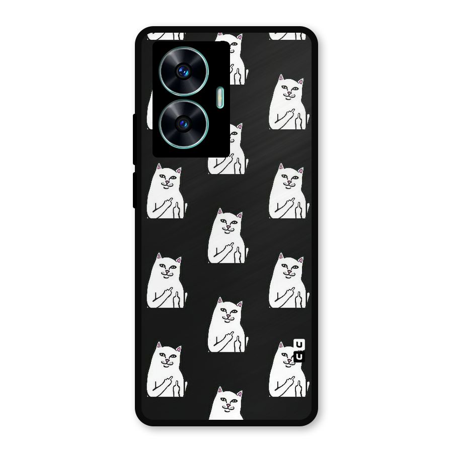 Chill Cat Pattern Metal Back Case for Realme Narzo N55