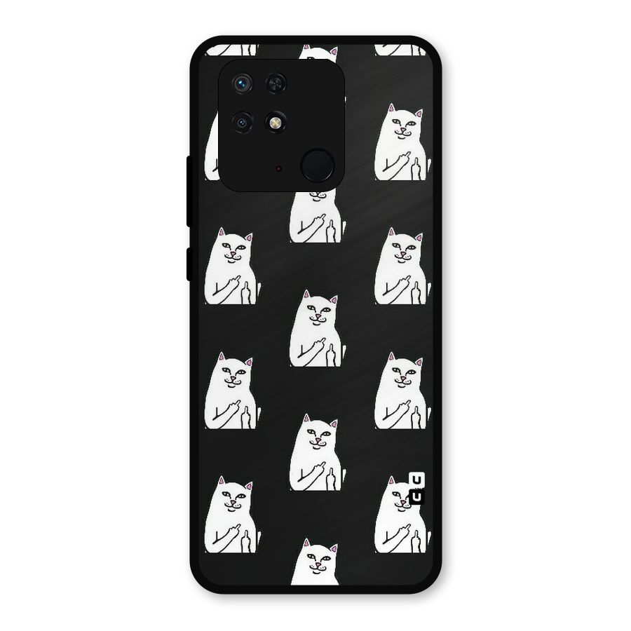 Chill Cat Pattern Metal Back Case for Redmi 10