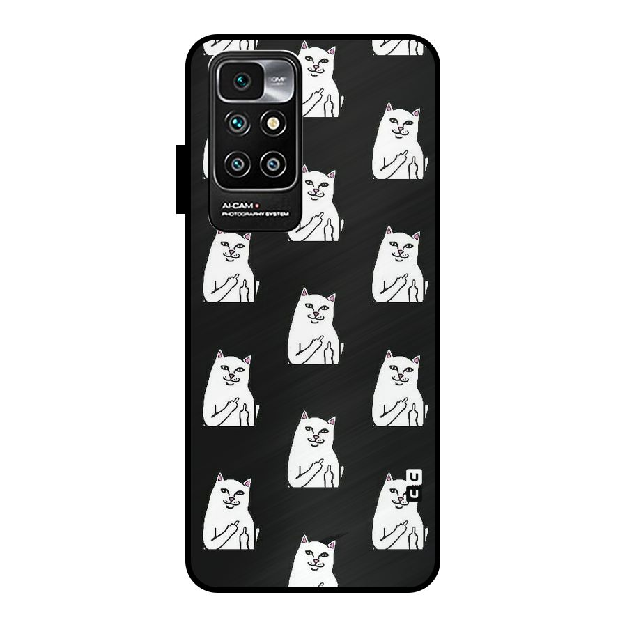 Chill Cat Pattern Metal Back Case for Redmi 10 Prime