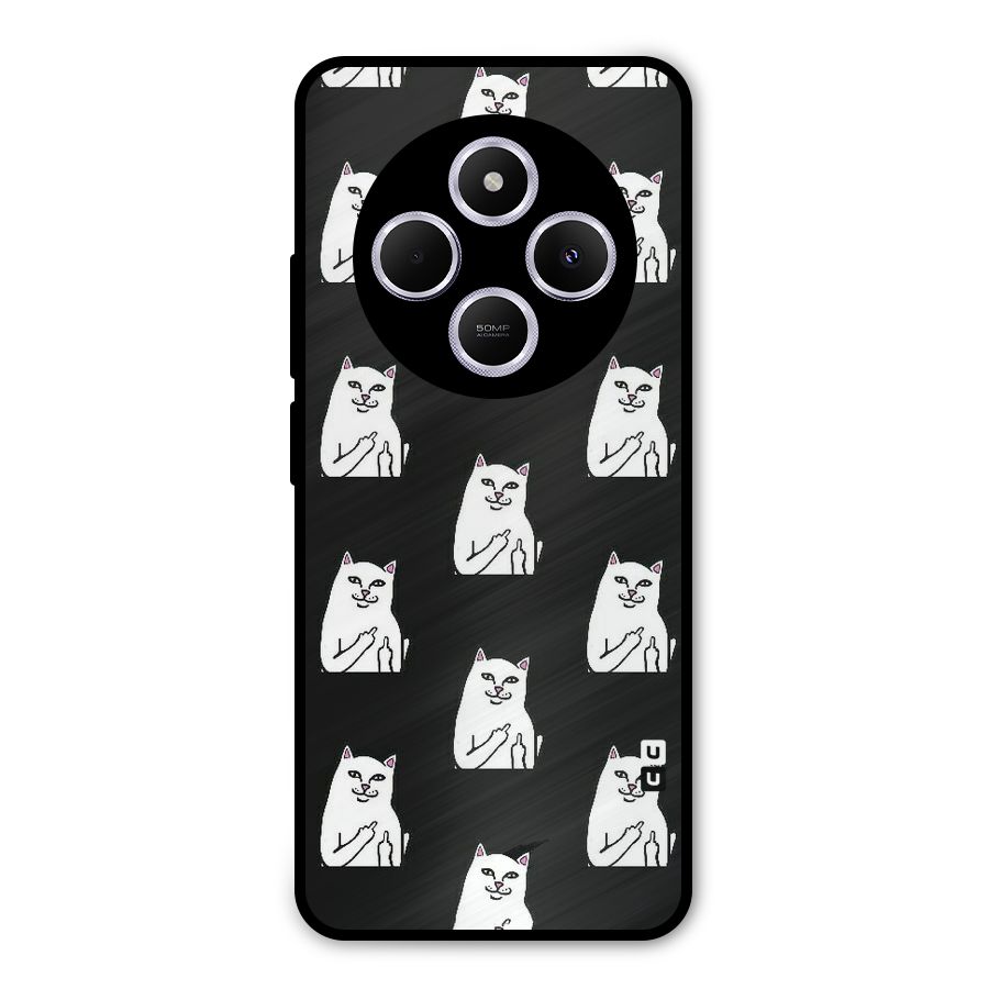 Chill Cat Pattern Metal Back Case for Redmi 14C