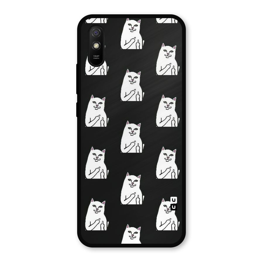 Chill Cat Pattern Metal Back Case for Redmi 9a