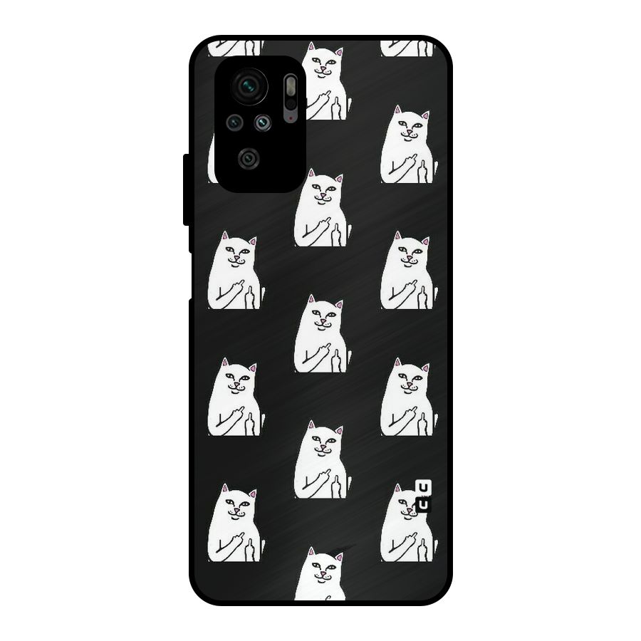 Chill Cat Pattern Metal Back Case for Redmi Note 10S