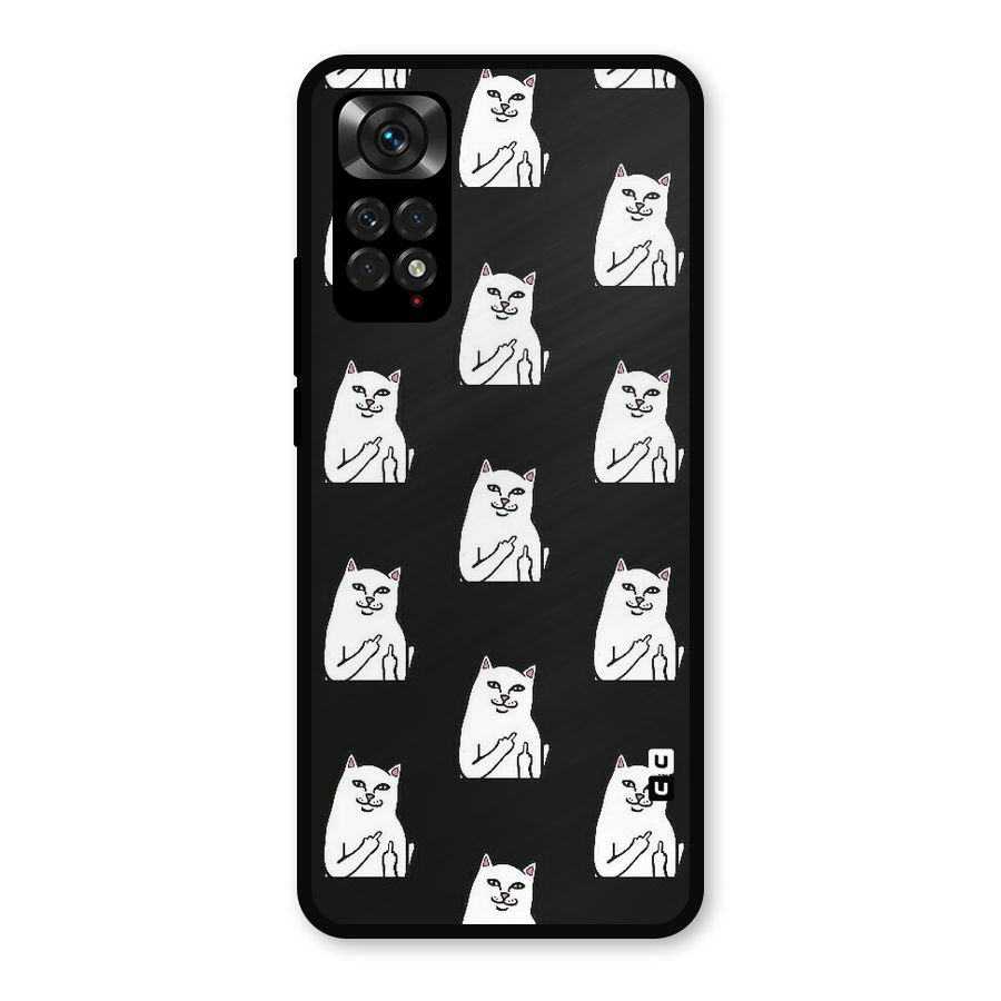 Chill Cat Pattern Metal Back Case for Redmi Note 11s