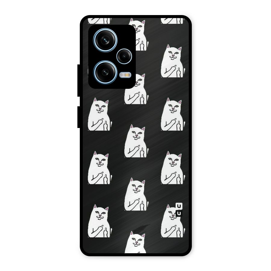 Chill Cat Pattern Metal Back Case for Redmi Note 12 Pro