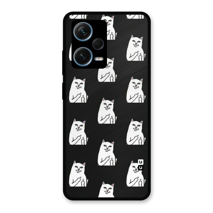 Chill Cat Pattern Metal Back Case for Redmi Note 12 Pro Plus 5G