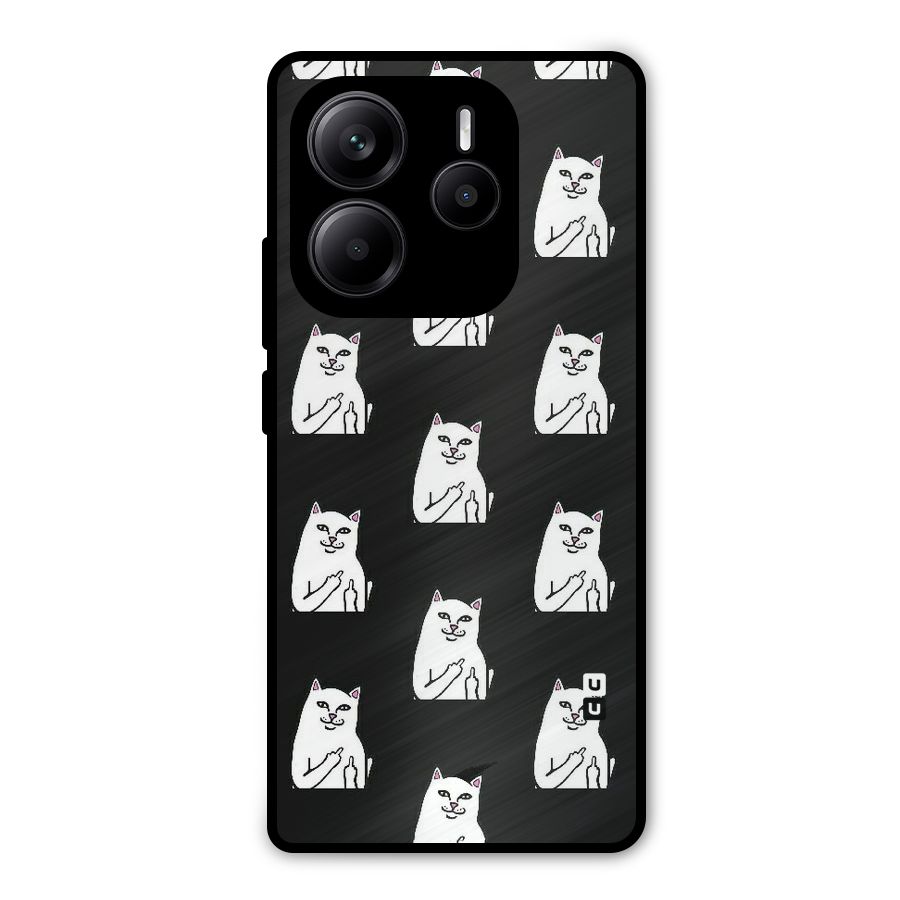 Chill Cat Pattern Metal Back Case for Redmi Note 14 5G