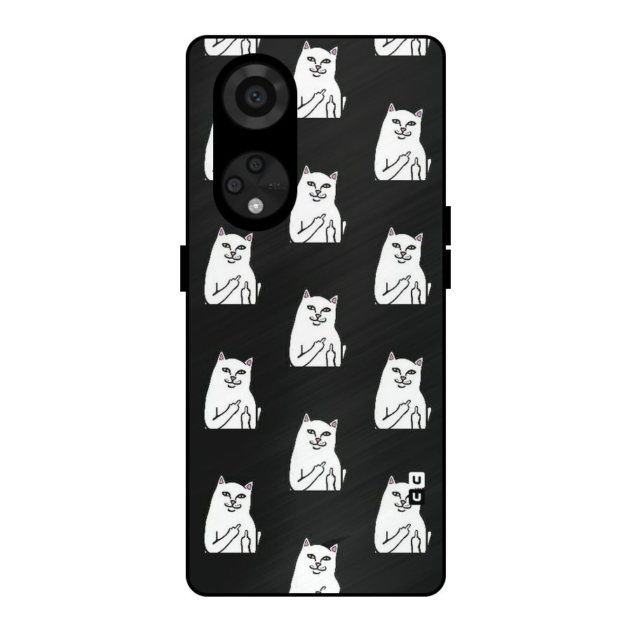 Chill Cat Pattern Metal Back Case for Reno8 T 5G