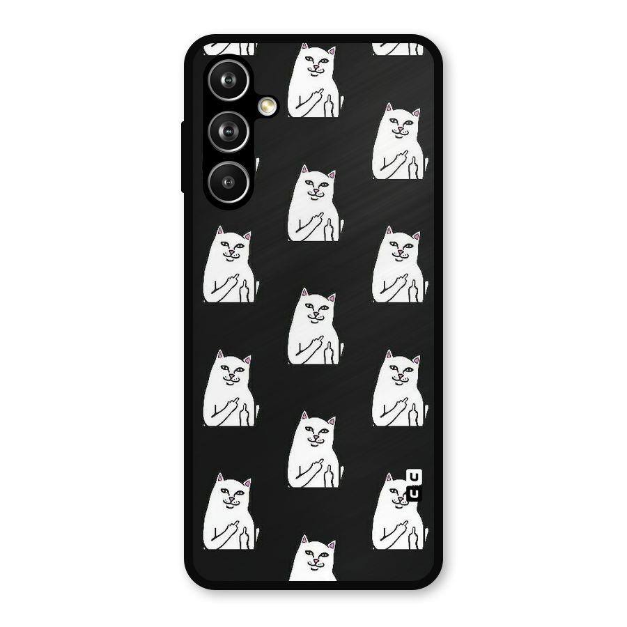 Chill Cat Pattern Metal Back Case for Samsung Galaxy M54