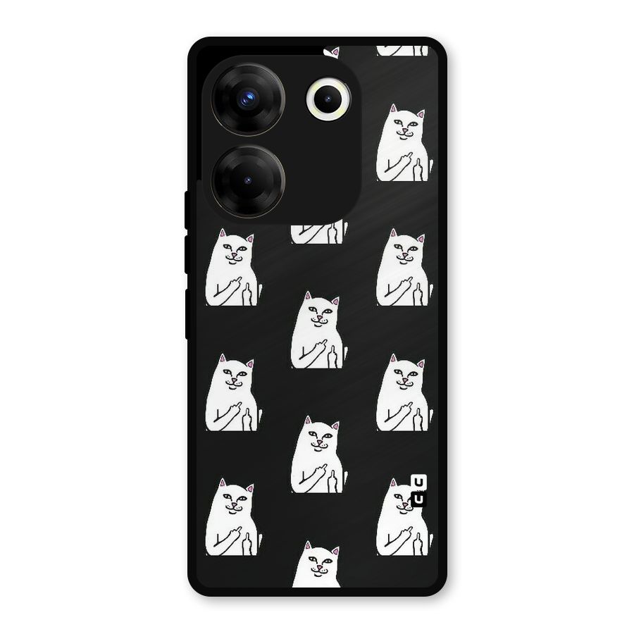 Chill Cat Pattern Metal Back Case for Tecno Camon 20