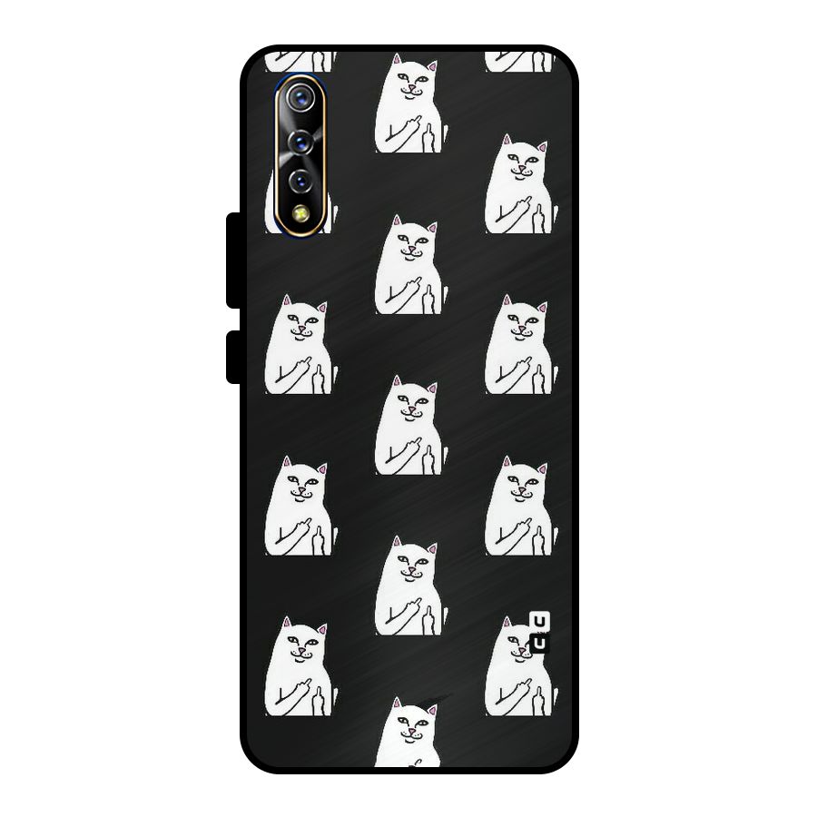Chill Cat Pattern Metal Back Case for Vivo S1