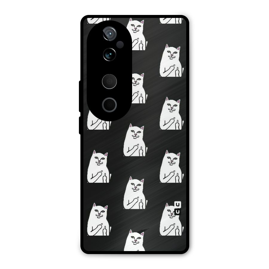Chill Cat Pattern Metal Back Case for Vivo T3 Ultra
