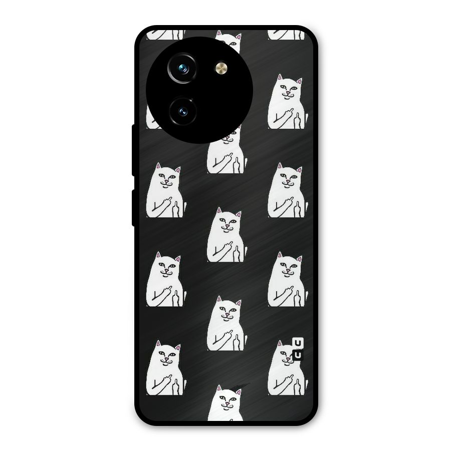 Chill Cat Pattern Metal Back Case for Vivo T3x