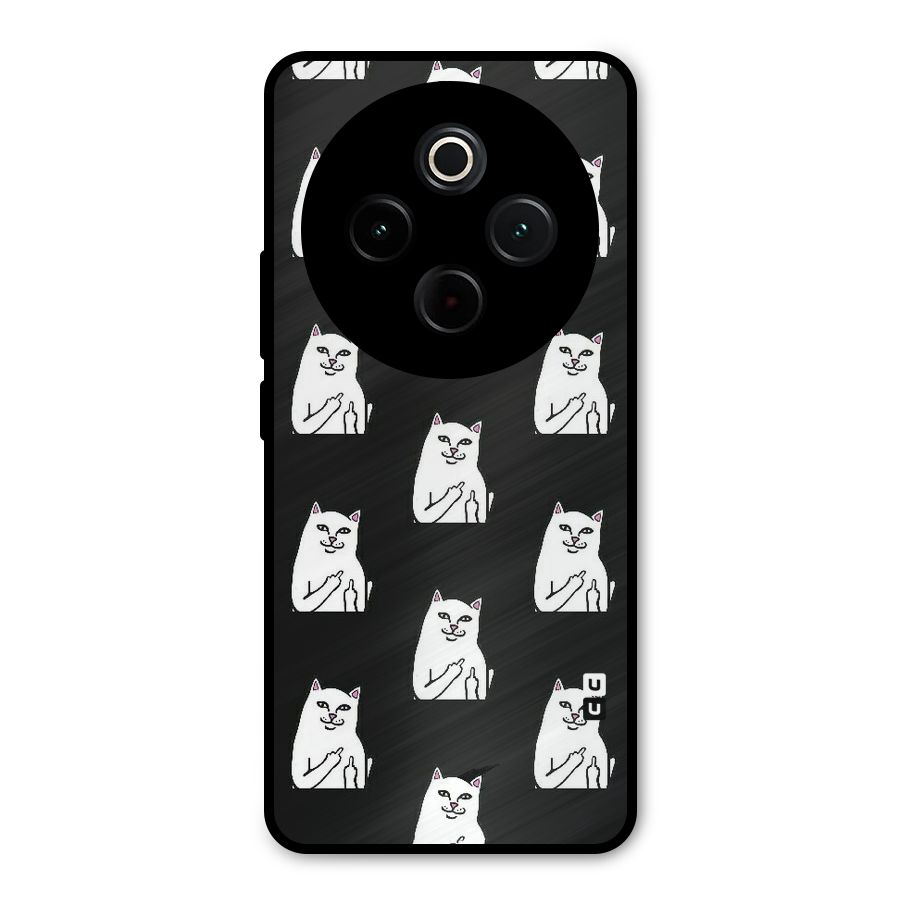 Chill Cat Pattern Metal Back Case for Vivo T4
