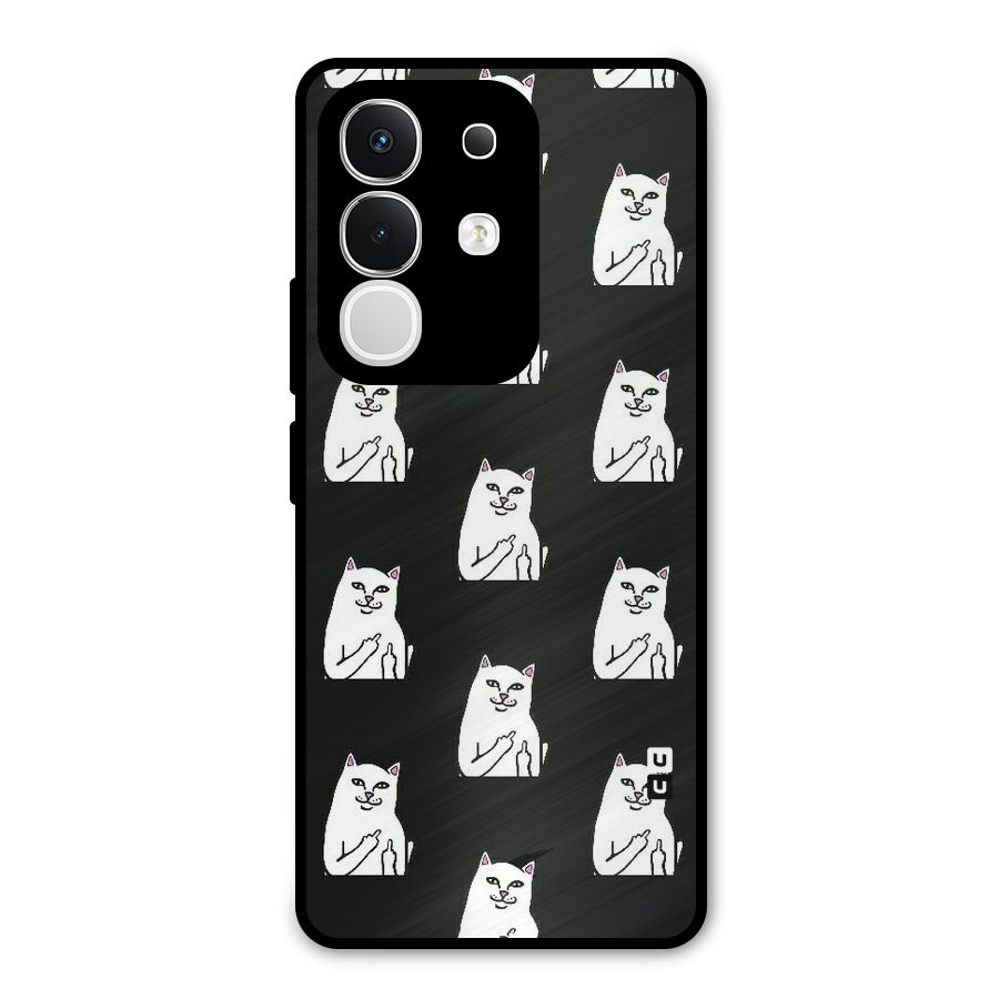 Chill Cat Pattern Metal Back Case for Vivo T4x