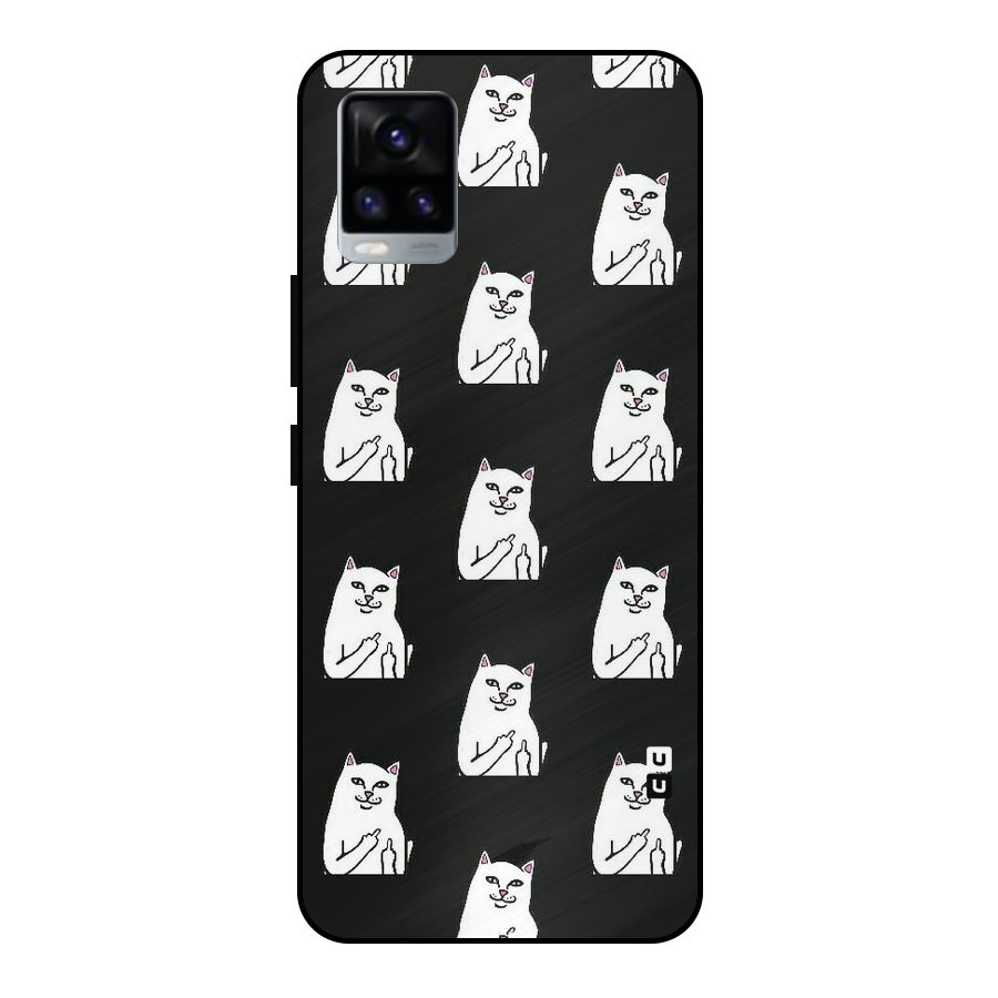 Chill Cat Pattern Metal Back Case for Vivo V20