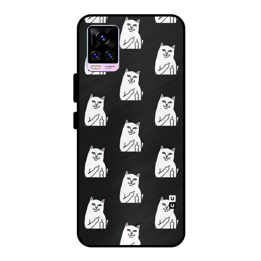 Chill Cat Pattern Metal Back Case for Vivo V20 Pro