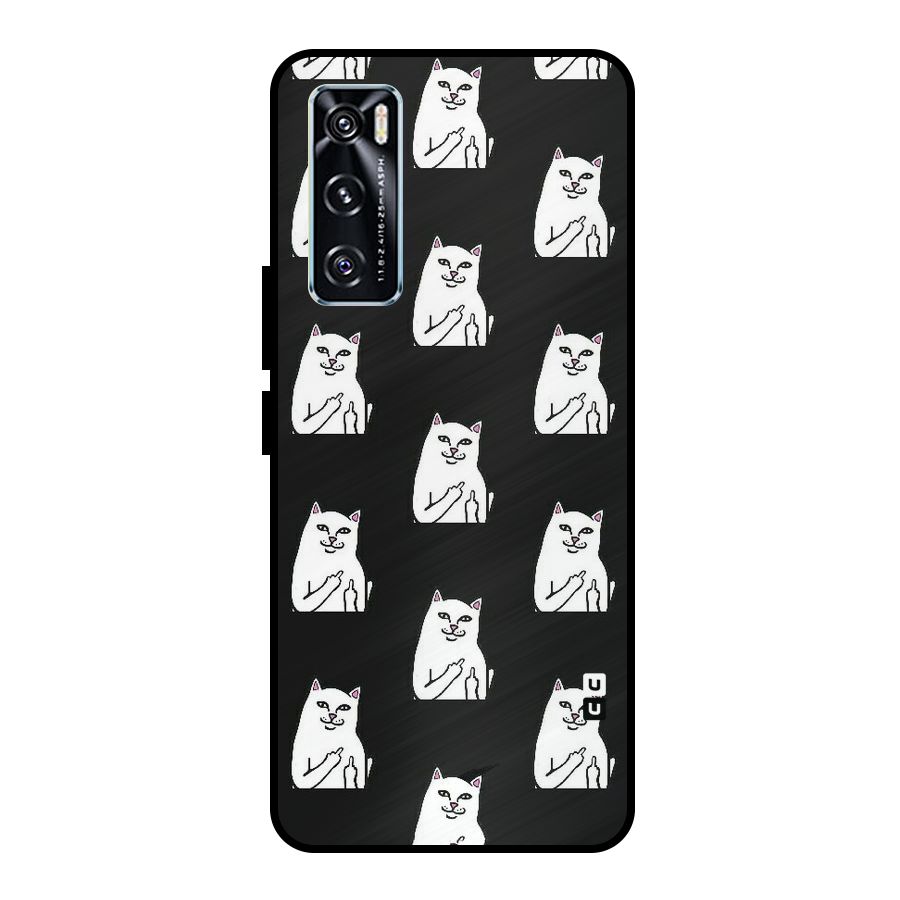 Chill Cat Pattern Metal Back Case for Vivo V20 SE
