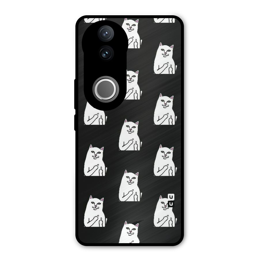 Chill Cat Pattern Metal Back Case for Vivo V50