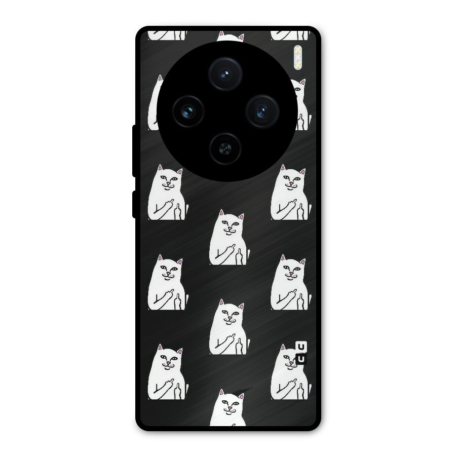 Chill Cat Pattern Metal Back Case for Vivo X100