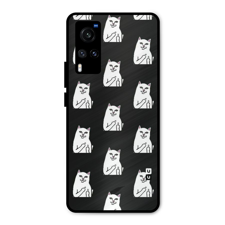 Chill Cat Pattern Metal Back Case for Vivo X60