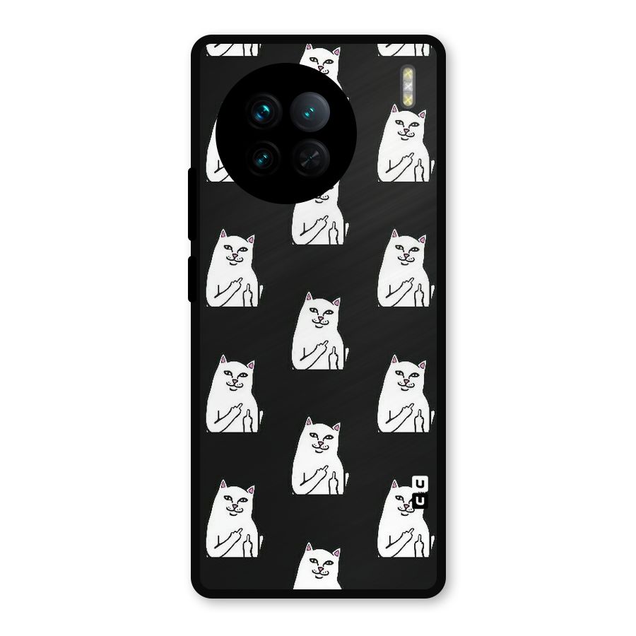 Chill Cat Pattern Metal Back Case for Vivo X90