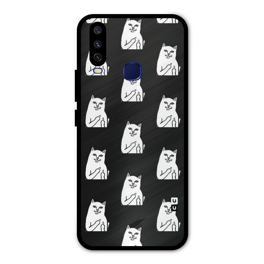 Chill Cat Pattern Metal Back Case for Vivo Y15