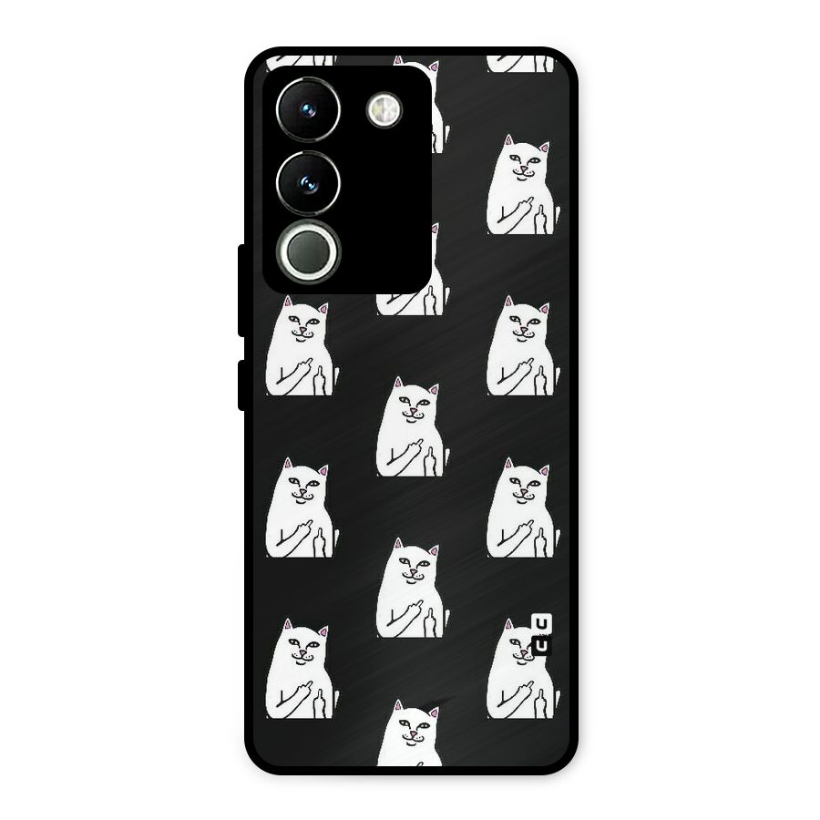 Chill Cat Pattern Metal Back Case for Vivo Y200