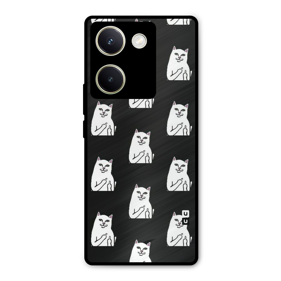 Chill Cat Pattern Metal Back Case for Vivo Y200 Pro