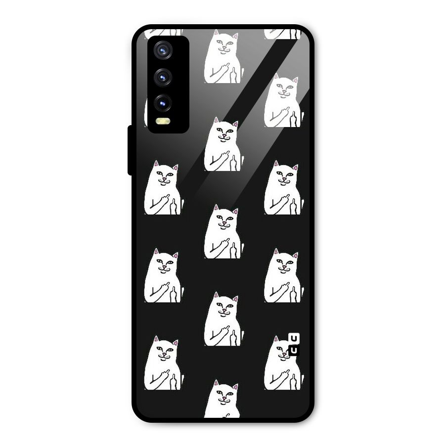 Chill Cat Pattern Metal Back Case for Vivo Y20g