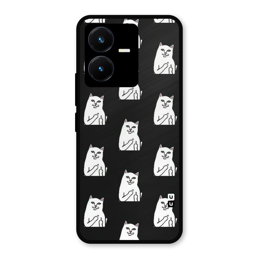 Chill Cat Pattern Metal Back Case for Vivo Y22