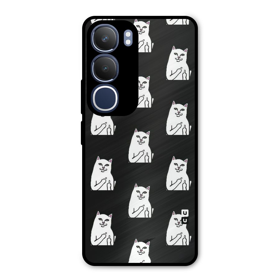 Chill Cat Pattern Metal Back Case for Vivo Y29