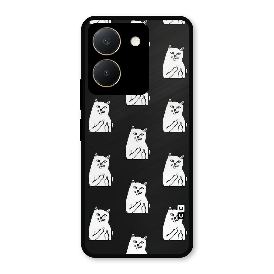 Chill Cat Pattern Metal Back Case for Vivo Y36