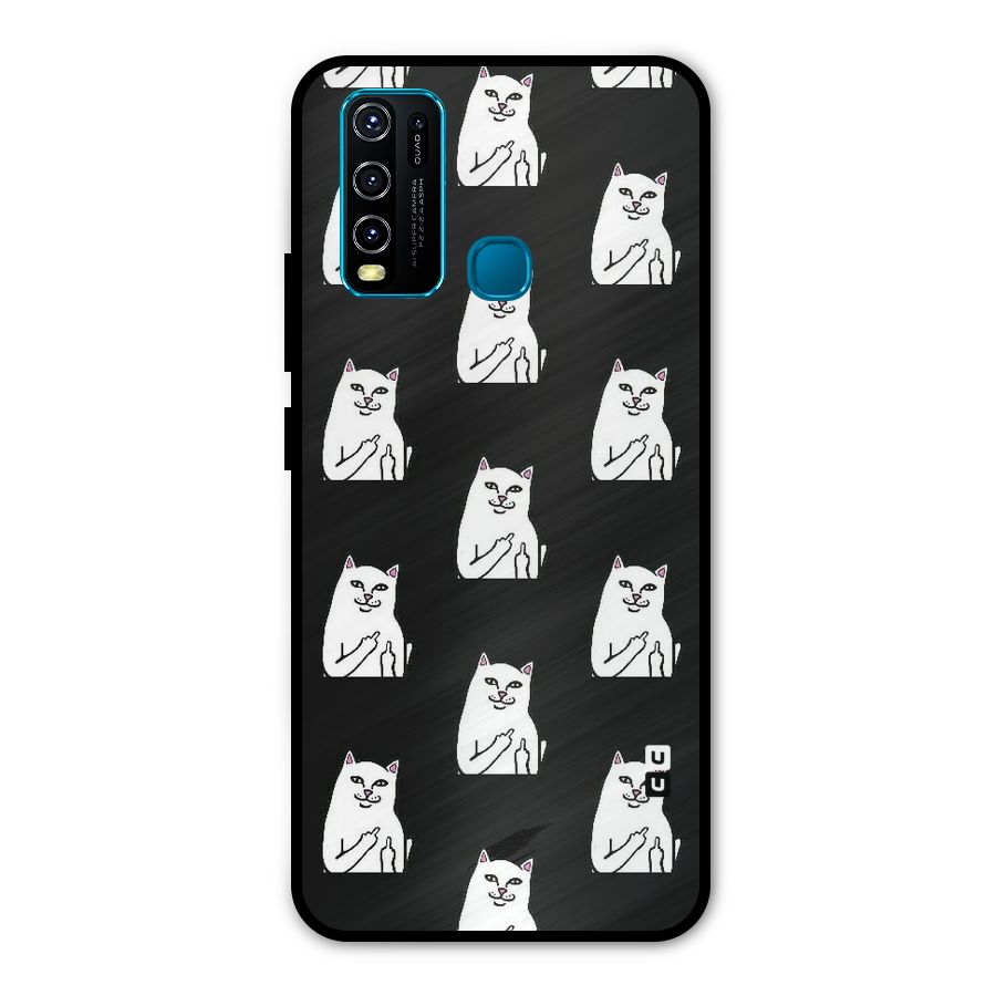 Chill Cat Pattern Metal Back Case for Vivo Y50