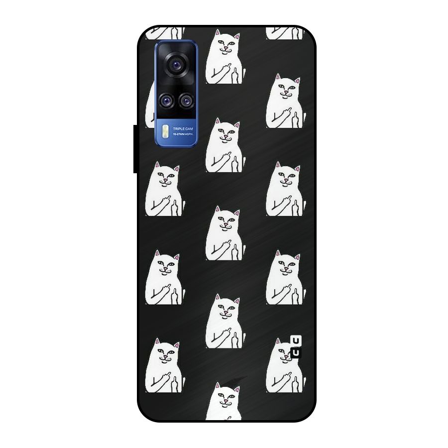 Chill Cat Pattern Metal Back Case for Vivo Y51