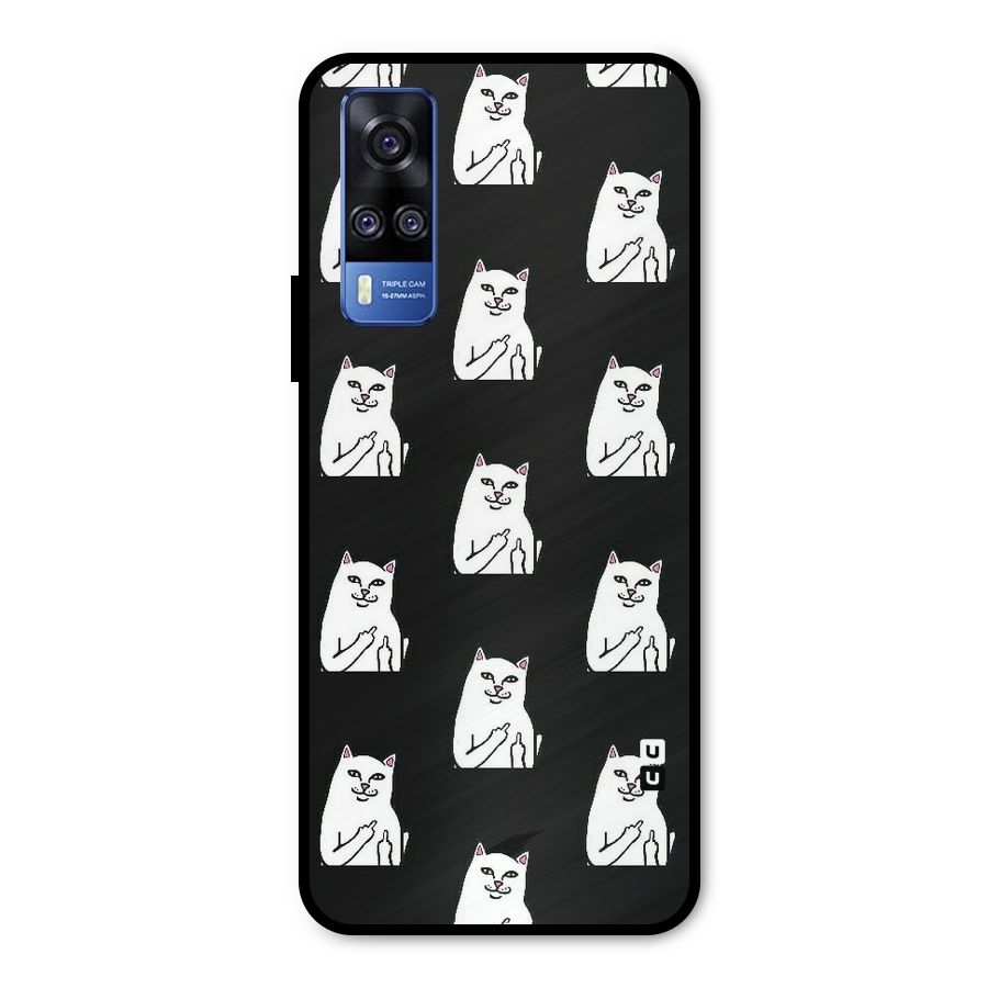 Chill Cat Pattern Metal Back Case for Vivo Y51A
