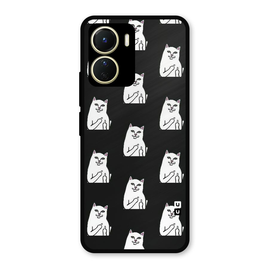 Chill Cat Pattern Metal Back Case for Vivo Y56