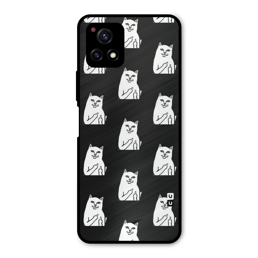 Chill Cat Pattern Metal Back Case for Vivo Y72 5G