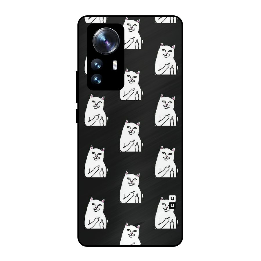 Chill Cat Pattern Metal Back Case for Xiaomi 12 Pro