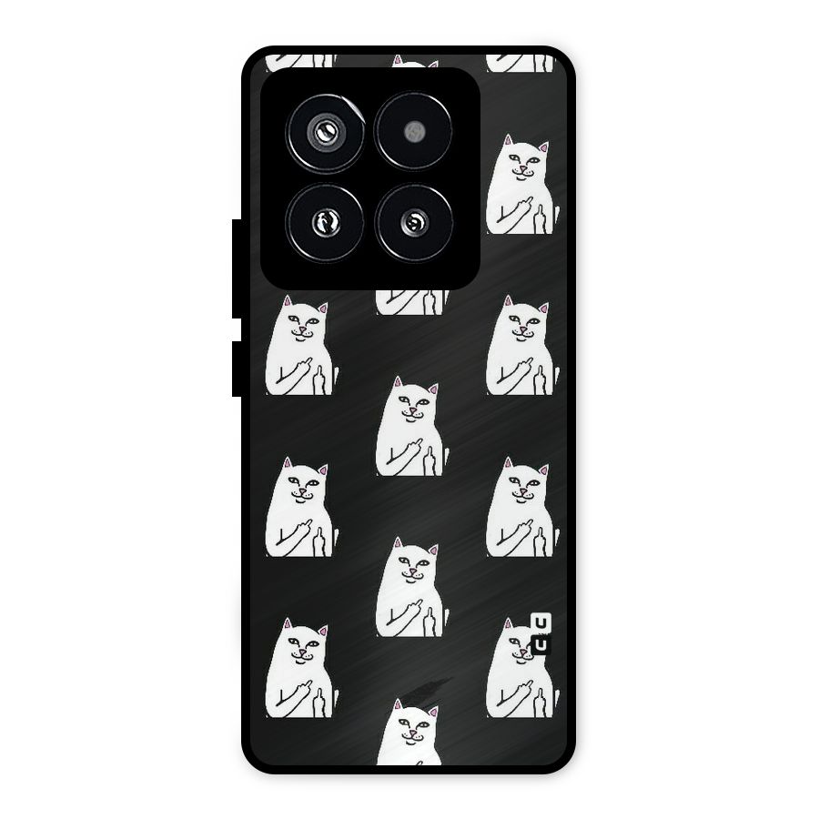 Chill Cat Pattern Metal Back Case for Xiaomi 14 Pro